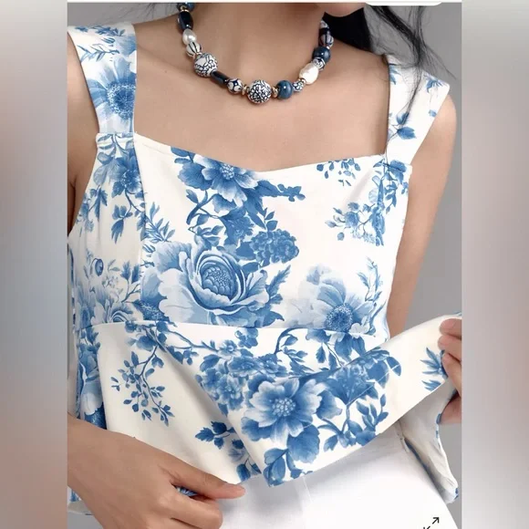 New Anthropologie Maeve Square Neck Peplum Tank Top size XXS, S, & M - Picture 4 of 15